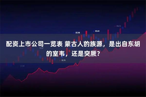 配资上市公司一览表 蒙古人的族源，是出自东胡的室韦，还是突厥？